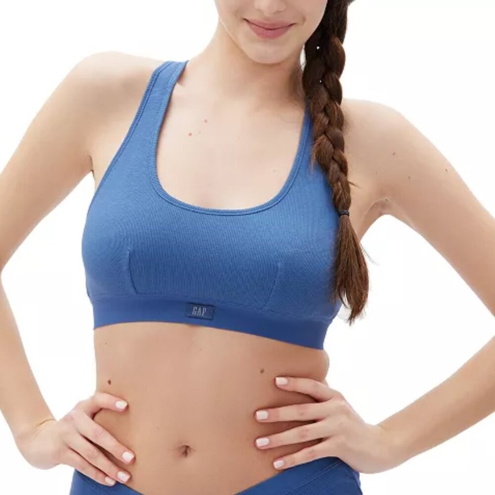 Gap GapBody Women's Ribbed Logo Comfort Racerback Bra GPW01051 - True Navy